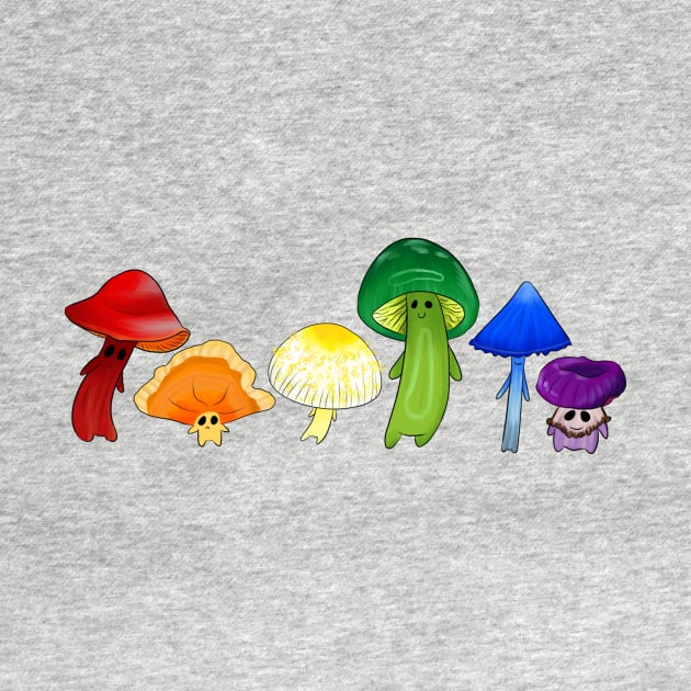 Gay Pride Mushrooms by chronicallycrafting